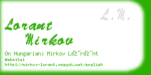 lorant mirkov business card